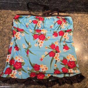 Vintage Lime Ricki Tankini Swim Top Women's XL